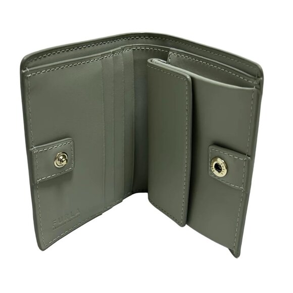 FURLA Primula - Gray Beige Leather Bifold Wallet - Picture 4 of 7